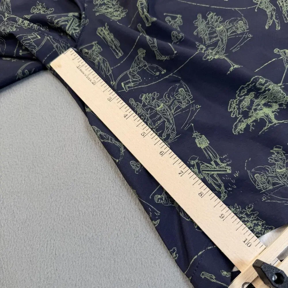 William Murray Golf Shorts Mens 34 Blue Golf Print Straight Fit Stretch